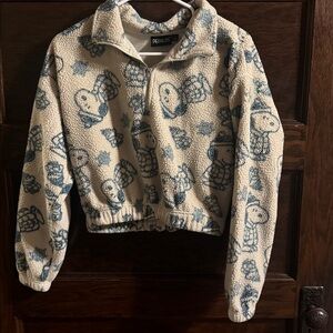 Peanuts Sherpa  SNOOPY and Woodstock pullover, Size S